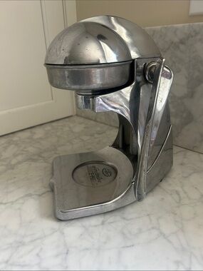 Vintage Mid-Century Modern Cast Metal Citrus Juicer -  Streamline Juice King